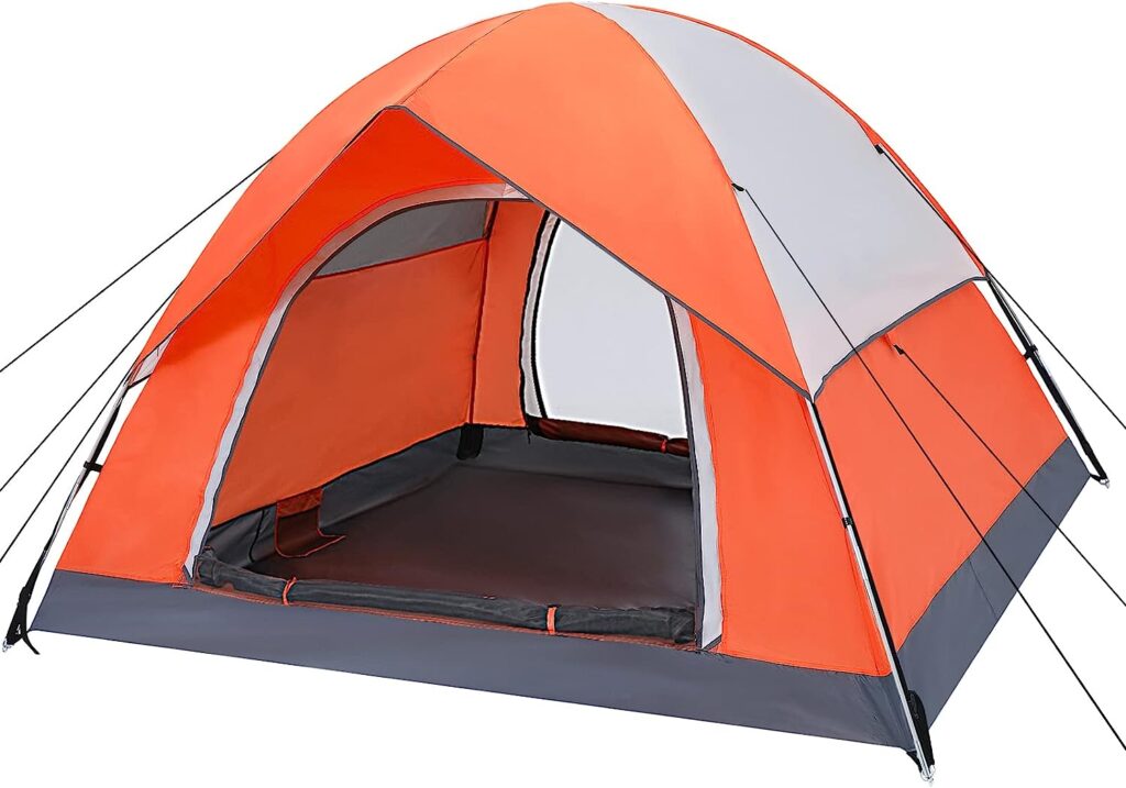 ABCCAMPING Camping Tent 2/4 Person, Family Dome Tent with Removable Rain Fly,Easy Set Up Pop Up Tents with Carry Bag