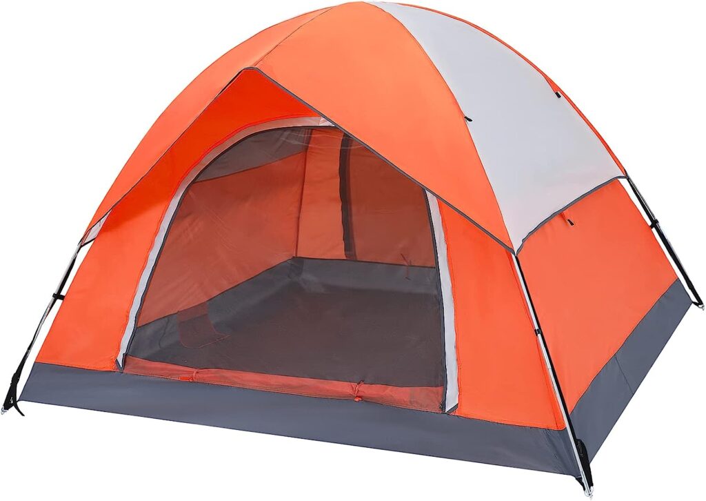 ABCCAMPING Camping Tent 2/4 Person, Family Dome Tent with Removable Rain Fly,Easy Set Up Pop Up Tents with Carry Bag