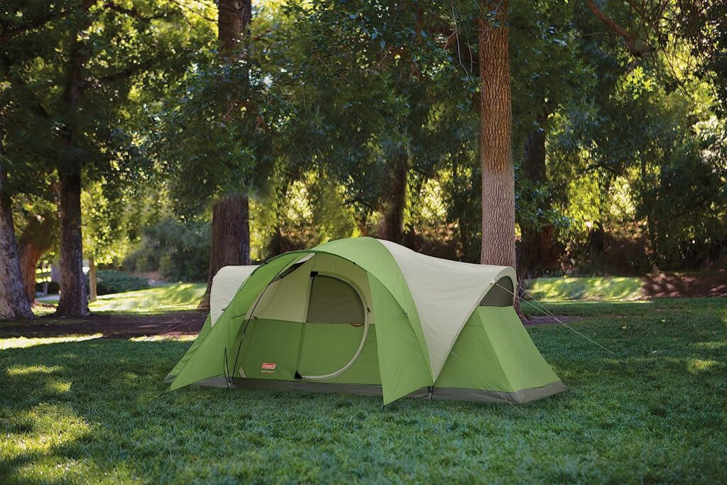 Coleman Montana Camping Tent, 6/8 Person Family Tent with Included Rainfly, Carry Bag, and Spacious Interior, Fits Multiple Queen Airbeds and Sets Up in 15 Minutes