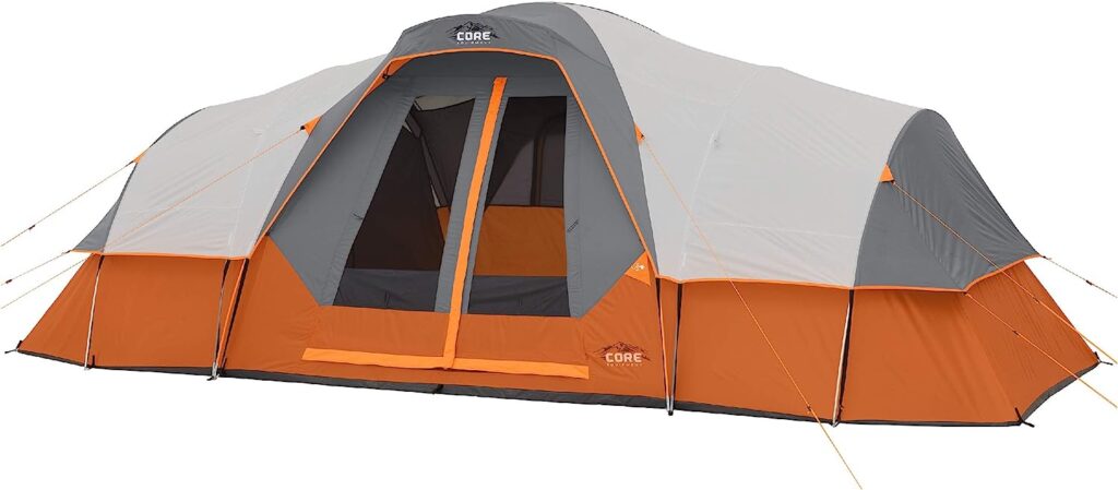 CORE Tents for Family Camping, Hiking and Backpacking | 4 Person / 6 Person / 9 Person / 11 Person Dome Camp Tents with Included Tent Gear Loft for Outdoor Accessories