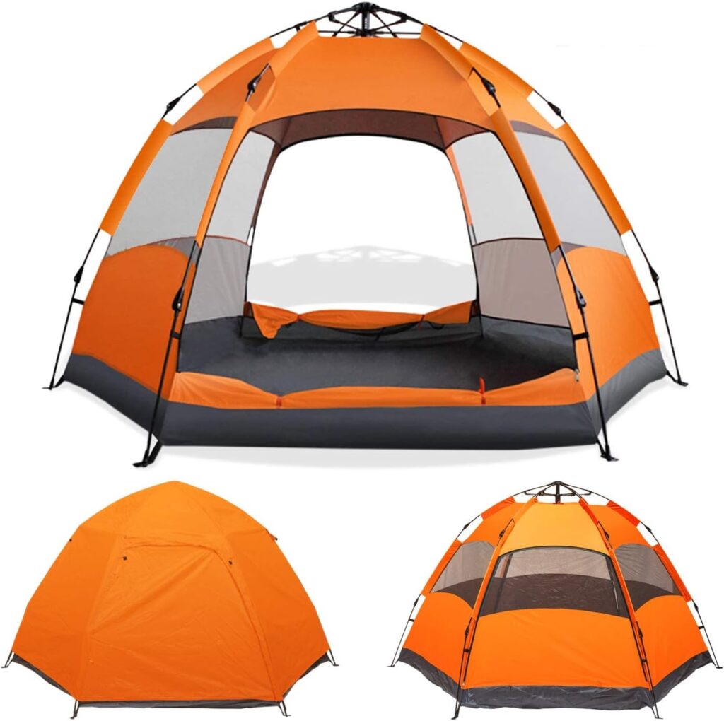 Instant Pop Up Camping Tent Easy Setup Automatic Hydraulic Water Resistant with Rain Fly Portable Lightweight Great for Outdoor Beach Backpacking Hiking