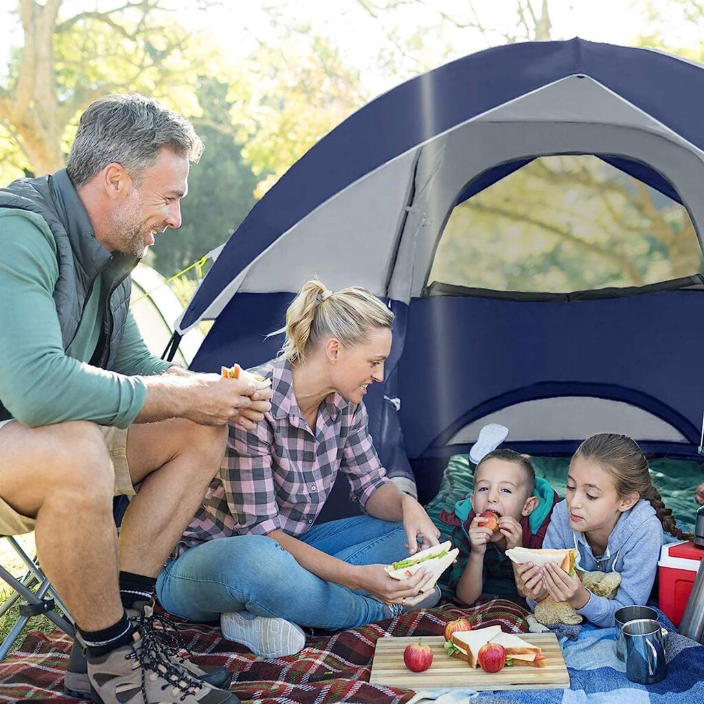 Pacific Pass 2/4/6 Person Family Dome Tent with Removable Rain Fly, Easy Setup for Camp Outdoor